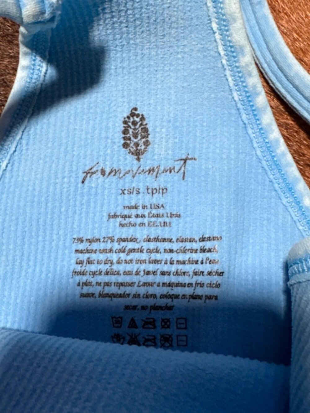 Free People Movement Happiness Runs Crop Tank Top Womens XS / S Washed Blue - Picture 3 of 16
